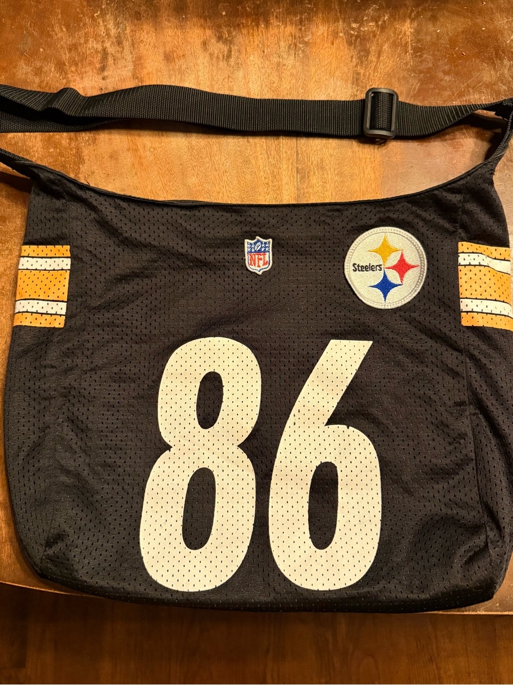 Black Mesh Jersey Crossbody Bag
